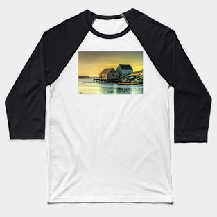 Fishing Shacks at Sunset Baseball T-Shirt